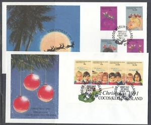 Cocos (Keeling) Is. Scott 244-8 FDC - Navidad 1991 - Imagen 1 de 1