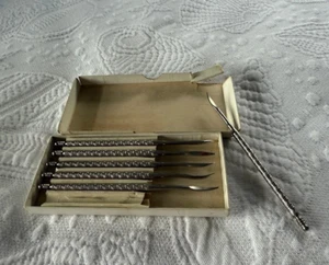 Vintage Set of Stainless Steel 6 Seafood/Shellfish Picks- Estate Find - Picture 1 of 1