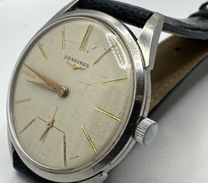 Longines vintage calibro 12.68Z revisionato 35mm quadrante tapisserie swiss made - Imagen 1 de 9