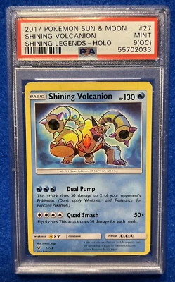 PSA 9(OC) 2017 Pokémon Sun & Moon Shining Volcanion Shining Legends - Holo #27 - Image 1 of 2