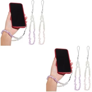 2 sztuki Łańcuszek na telefon komórkowy Kryształ Kamień Pasek Charm Bransoletka Charms Wisiorki - Zdjęcie 1 z 12