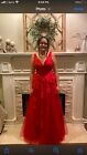 Red flower pageant dress in perfect condition 