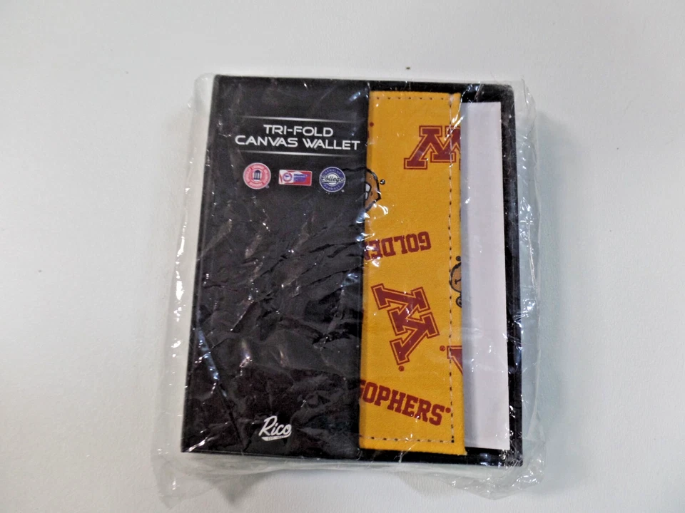 Minnesota Golden Gophers Canvas Trifold Wallet by Rico Industries - NEW - Image 1 of 2