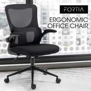 FORTIA Adjustable Ergonomic Mesh Office Chair w/ Lumbar Support Black - Picture 1 of 11