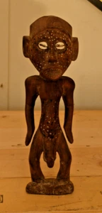 Vintage African Fertility Figure Hand-Carved Male Wooden Tribal Statue 16" Tall - Picture 1 of 11