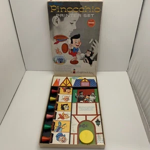 Vintage 1962 Walt Disney Productions Pinocchio Printer Stamp Set Colorforms - Picture 1 of 14