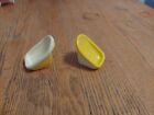 Vintage Little Tikes Dollhouse Baby Car Seat set of 2 white and yellow