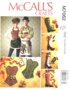 Steampunk Schürzen & Korsett und Stiefel Strümpfe McCalls Muster M7062 UNCUT - Bild 1 von 2