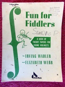 FUN FOR FIDDLERS BOOK OF THEORY PAPERS FOR YOUNG VIOLINISTS BY I. WADLER & E. - Picture 1 of 4