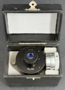 Wild Heerbrugg Switzerland Schraubenmikrometer Okular 15 x 15 Lens w/ Case - Picture 1 of 5