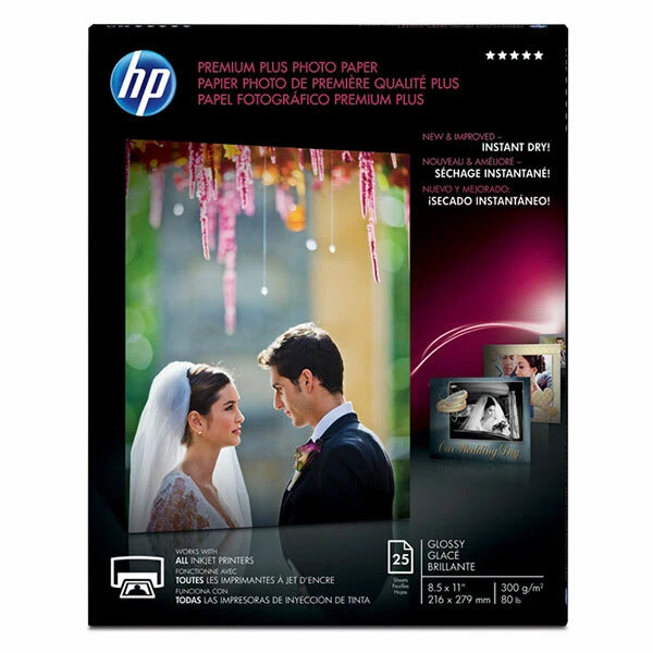 HP Premium Plus 25 Sheets 8.5 X 11 in Glossy Photo Paper CR670A