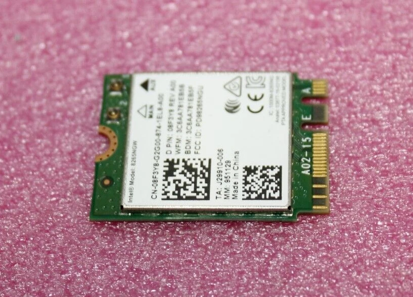8265NGW Intel Wifi Card Wireless-AC 8265 8F3Y8 08F3Y8 CN-08F3Y8 - Image 1 of 1