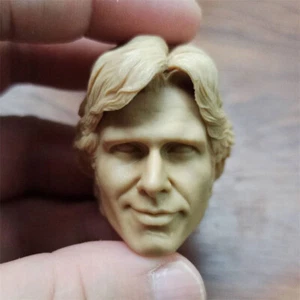 1/6 Han Solo Harrison Ford Smile Unpainted Head Sculpture for 12'' Male Figure - Picture 1 of 5