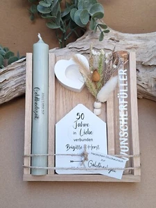 Goldhochzeit / Geschenk / Name / Datum / Wunscherfüller / Raysin / Mitbringsel - Bild 1 von 5