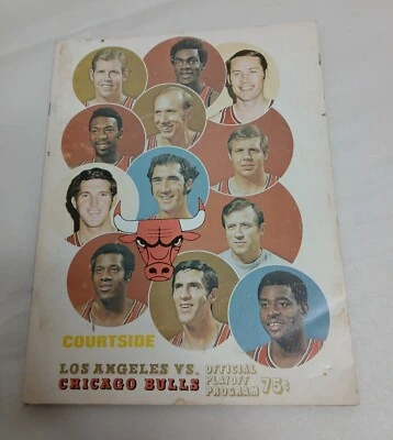 Los Angeles Lakers vs Chicago Bulls 1971 Official Playoff Program Game 6 NBA - Image 1 of 3