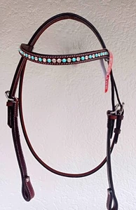 Western Imports Westerntrense Zuni, Trense Westernzaum Strass purosangue turchese - Foto 1 di 2
