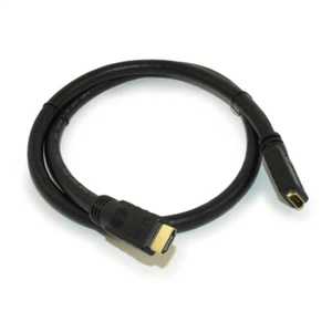 3ft HIGH-SPEED HDMI w/Ethernet 24 AWG EXTENSION (M/F) CL2 Cable  Gold Plate - Picture 1 of 2