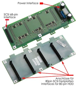 ADAPTER ADAPTOR 68-PIN SCSI UW ULTRAWIDE CONTROLLER ->> 80-PIN FESTPLATTEN V200 - Picture 1 of 1