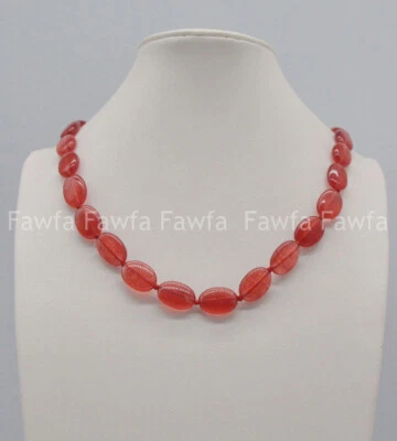 Nuevo Moda 13x18mm Natural Rojo Jade Piedras Preciosas Ovaladas Cuentas Collares Largos 18-48"" Foto 1 de 4