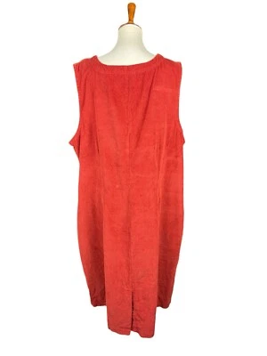 Woman Within Corduroy Jumper Dress Women Size 1X Rust Orange  Modest Cotton Boho - Image 1 of 4