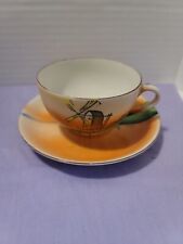 Delicate Antique Shades Of Oranges Windmill Island Tea Set, Made in Japan