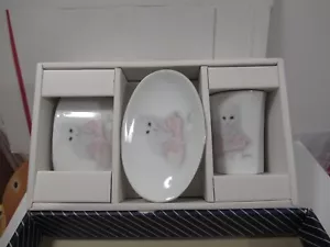 Vtg Bob Harrison Otagiri 3.5" Cat Ballet Slipper Ceramic Vanity Set Cup Soap - Picture 1 of 2