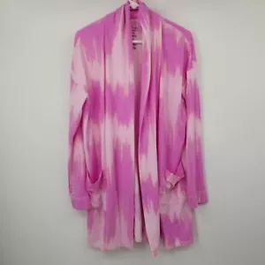 Natori Pink Tie Dye Open Front Women's Cardigan Jacket Size Small - Picture 1 of 9