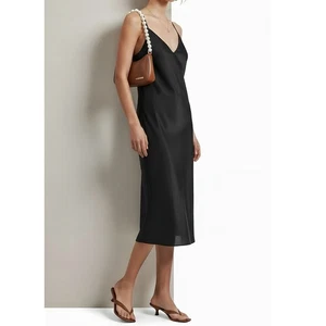 $129 NWT THE FRANKIE SHOP Venice Slip Dress, Black, Small - Picture 1 of 7
