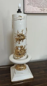 De Colección Molde Atlántico Cerámica Navidad Vela Lámpara Santa Trineo Reno Dorado - Imagen 1 de 16