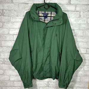Vintage Nautica Segeljacke 90er grün Flanell gefüttert Herren XL Kapuze Regenmantel - Bild 1 von 9