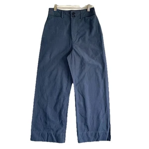 Apiece Apart Pants Womens 4 Merida Blue Navy Wide Leg High Rise Pockets Chino - Picture 1 of 13