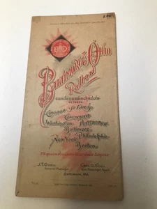 May 1891 BALTIMORE & OHIO RAILROAD MAP and TIMETABLES - Picture 1 of 4