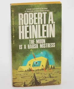 MOON IS A HARSH MISTRESS by Robert A. Heinlein Berkley 1968 1st PB HUGO Award SF - Picture 1 of 5