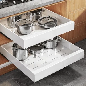 2Pack Adjustable Pull Out Cabinet Organizer 21" Deep with Raising #R024 - Picture 1 of 5