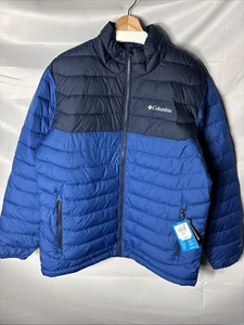 COLUMBIA Men's Powder Lite II Blue Puffer Jacket Size Large Omni-Heat Active Fit - Picture 1 of 10