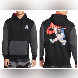 Nike XXL Hiker Club Hoodie Mens Black Grey Sportswear Pullover Sweatshirt Cozy - Bild 1 von 11