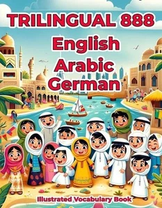 Trilingual 888 English Arabic German Illustrated Vocabulary Book: Colorful Editi - Picture 1 of 1