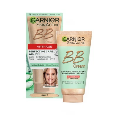 Garnier SkinActive Anti-Age BB Cream, Shade Light, Tinted Moisturiser SPF 15, - Image 1 of 4