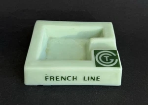 Ancien cendrier CGT Transatlantique French Line paquebot liner ashtray Jean Luce - Picture 1 of 16