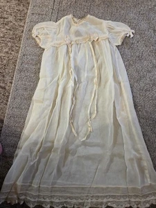 Antikes deutsches Taufkleid 20er Jahre Schlupfkleid Haube (3 Stück) - Bild 1 von 10