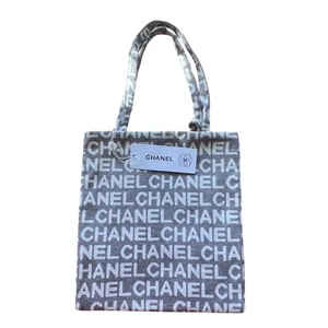 CHANEL Tote Bag Purse Grey & White with Logo Brand New Boutique RARE! - Picture 1 of 6