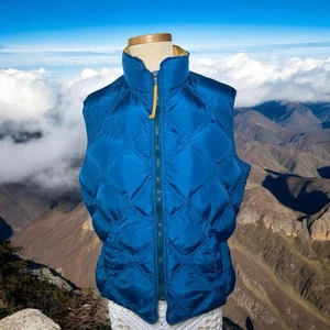 Eddie Bauer Size M Vintage Women's Goose Down Vest Blue Nylon 90’s - Picture 1 of 12