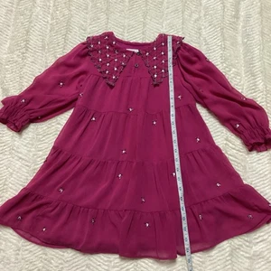 Splendido Abito Zara Tg 6 Rosa Perline Svasato Domenica Primo Giorno Scuola Bambina - Foto 1 di 9
