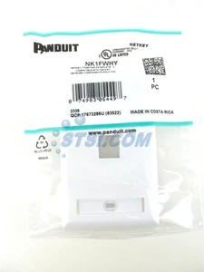 Panduit NetKey  NK1FWHY 1-Port Keystone Faceplate, Labeled Series, White ~STSI - Picture 1 of 2
