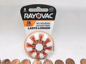 Rayovac #13 Hearing Aid Batteries 8 Pack NEW Size 10 1.45V Exp. Feb 2027 - Picture 1 of 5