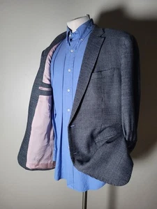 42R BESPOKE Pink Blue Check Wool Tweed Jacket Blazer Sport Coat Simpson HK - Picture 1 of 9
