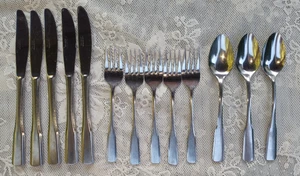 The Cellar Flatware Japan Stainless Burnished Fiddle Shape 13 Replacement Pieces - Picture 1 of 4
