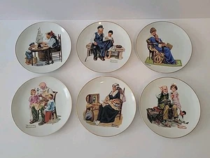 1984 Set of 6 Collector 6 1/2" Decorative Plates- Norman Rockwell Museum - Picture 1 of 8