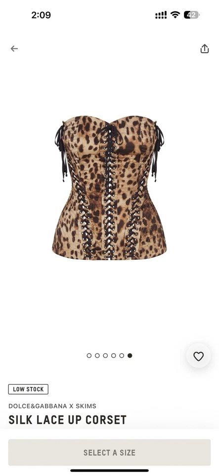 Corsé Skims X Dolce Gabbana seda con cordones nuevo talla grande Foto 1 de 2