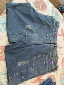 NWT 44X30, 44x32 DICKIES INDUSTRIAL CARPENTER JEANS RINSED INDIGO BLUE - Picture 1 of 2